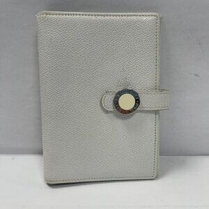 BVLGARI White Leather Notebook Cover - Preowned
